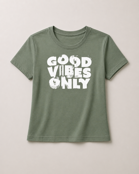 GOOD VIBES ONLY //Women’s high-waisted t-shirt