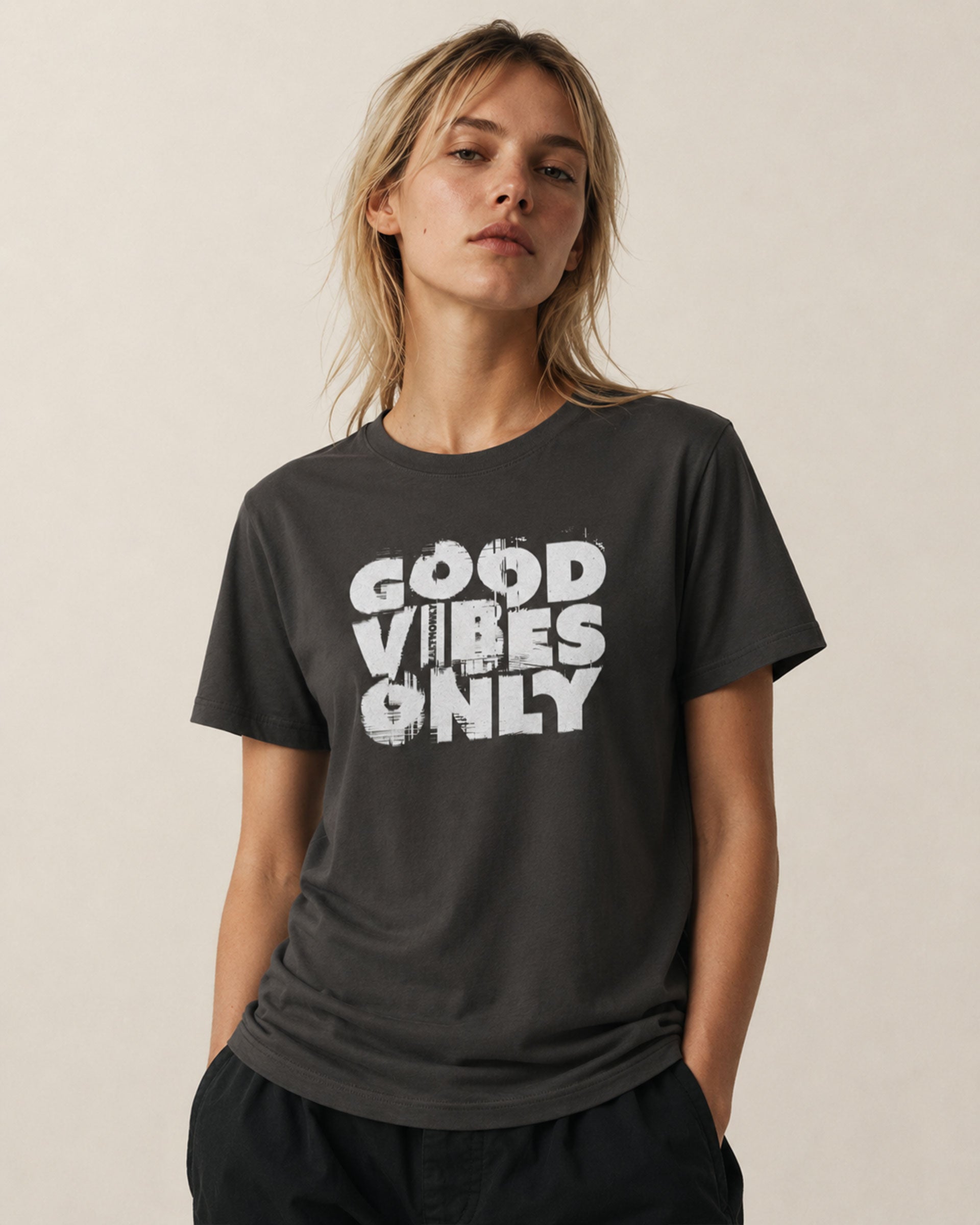 GOOD VIBES ONLY //women’s high-waisted shirt