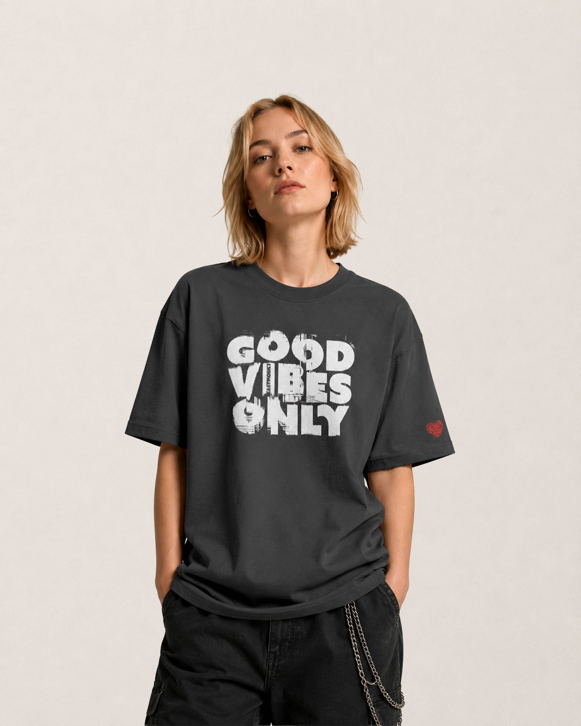GOOD VIBES ONLY //oversized washed
