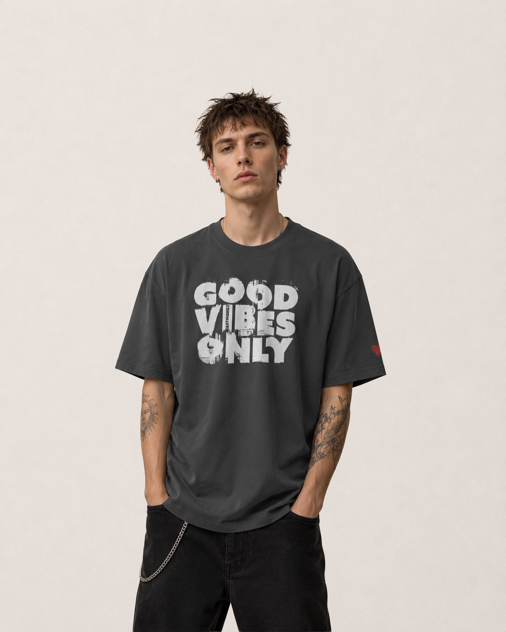 GOOD VIBES ONLY //oversized washed