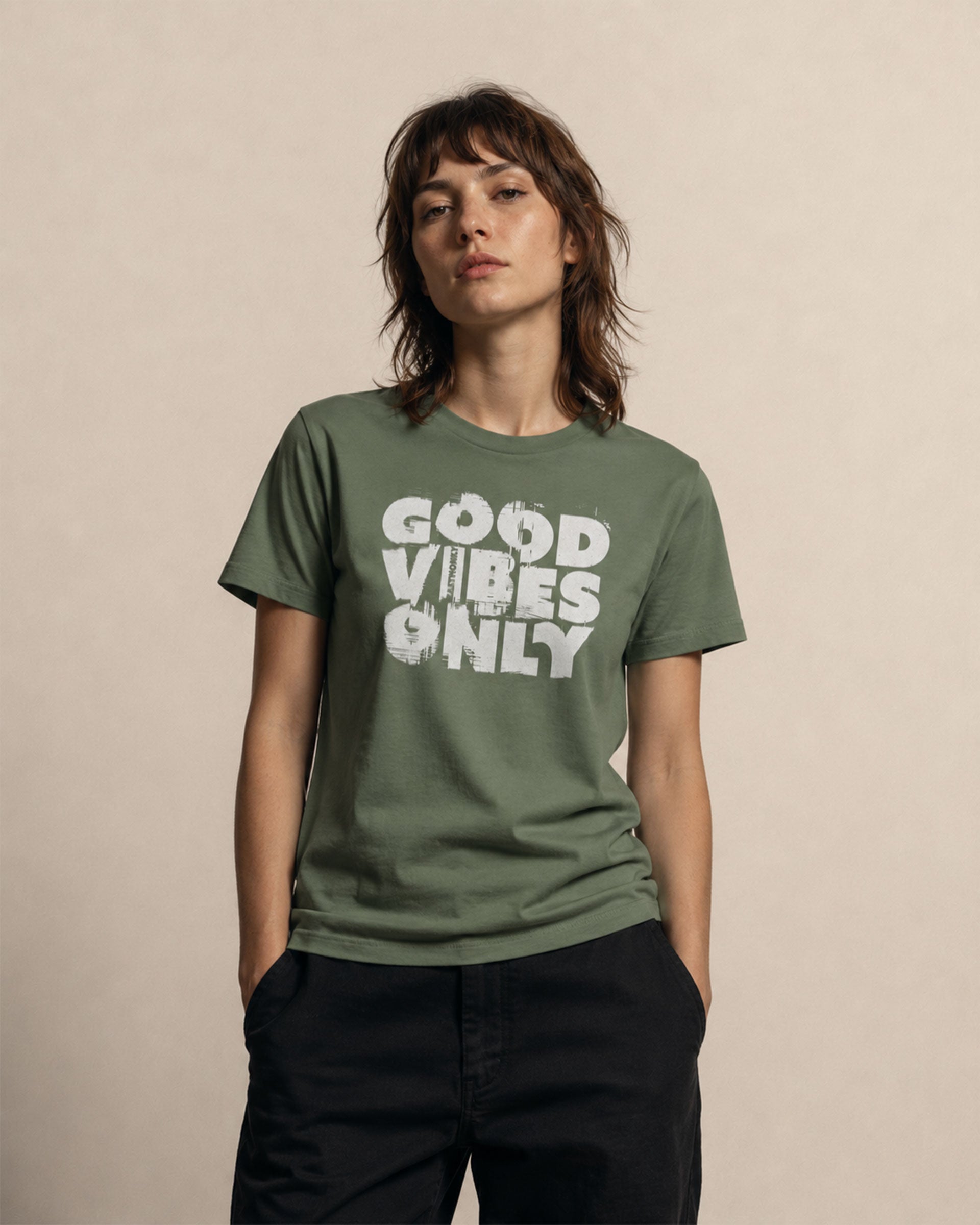 GOOD VIBES ONLY //women’s high-waisted shirt