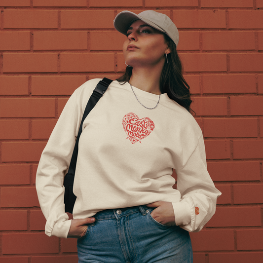 Longsleeve „eastmonky mood“ – rotes Herz auf der Brust