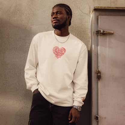 Longsleeve „eastmonky mood“ – rotes Herz auf der Brust